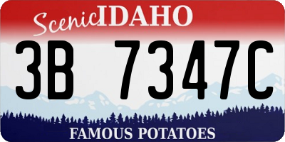 ID license plate 3B7347C