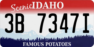 ID license plate 3B7347I