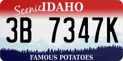 ID license plate 3B7347K