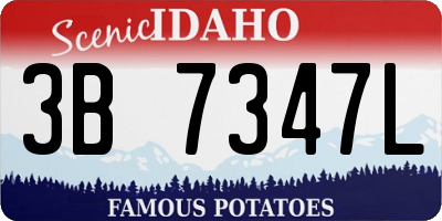 ID license plate 3B7347L