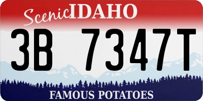 ID license plate 3B7347T