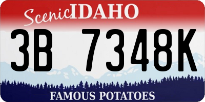ID license plate 3B7348K
