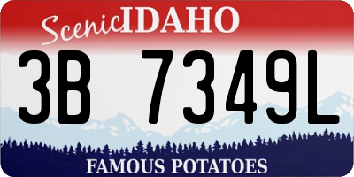 ID license plate 3B7349L
