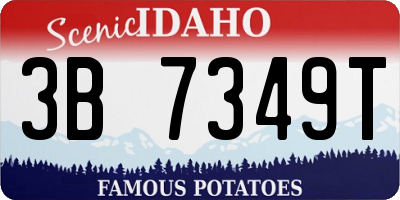 ID license plate 3B7349T