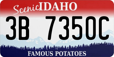 ID license plate 3B7350C
