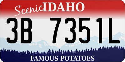 ID license plate 3B7351L