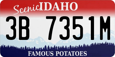 ID license plate 3B7351M