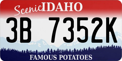 ID license plate 3B7352K