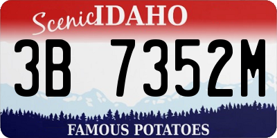ID license plate 3B7352M