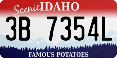 ID license plate 3B7354L