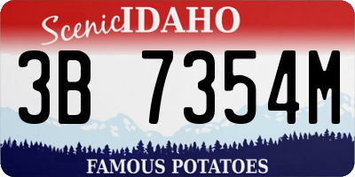 ID license plate 3B7354M