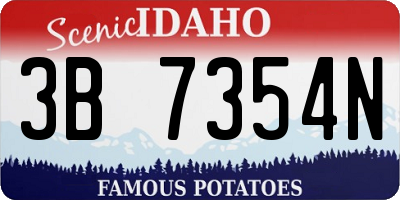 ID license plate 3B7354N