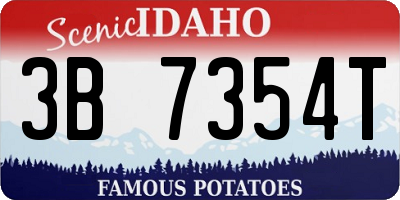 ID license plate 3B7354T