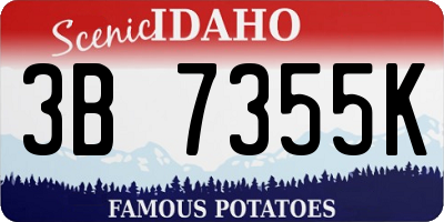 ID license plate 3B7355K