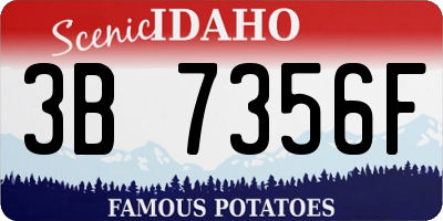 ID license plate 3B7356F