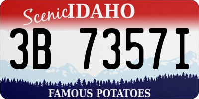 ID license plate 3B7357I