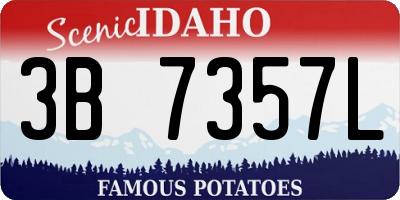 ID license plate 3B7357L