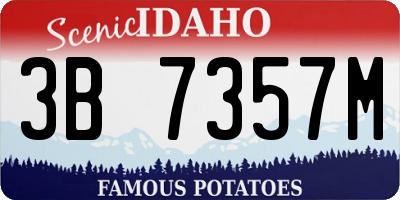 ID license plate 3B7357M