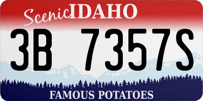 ID license plate 3B7357S