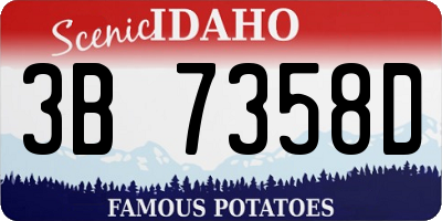 ID license plate 3B7358D