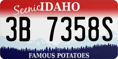 ID license plate 3B7358S