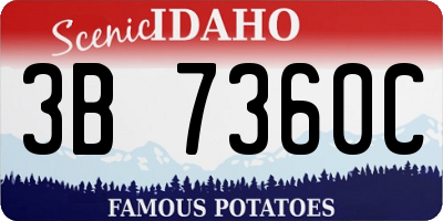ID license plate 3B7360C