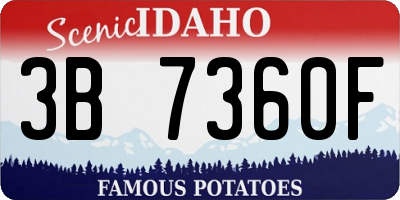 ID license plate 3B7360F