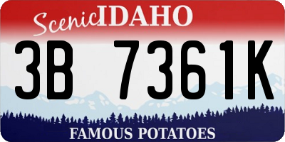 ID license plate 3B7361K