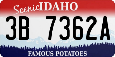 ID license plate 3B7362A