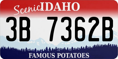 ID license plate 3B7362B