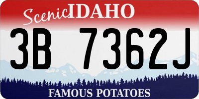 ID license plate 3B7362J