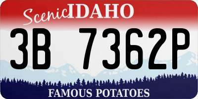 ID license plate 3B7362P