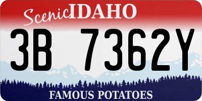 ID license plate 3B7362Y
