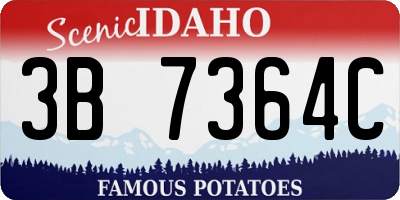 ID license plate 3B7364C