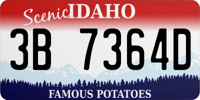 ID license plate 3B7364D