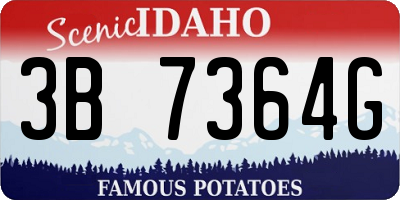 ID license plate 3B7364G