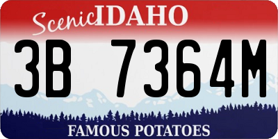 ID license plate 3B7364M