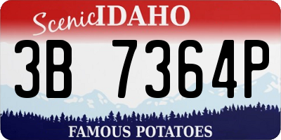 ID license plate 3B7364P