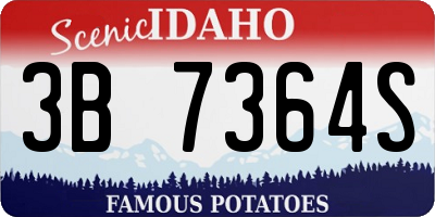 ID license plate 3B7364S