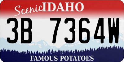 ID license plate 3B7364W
