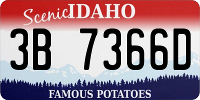 ID license plate 3B7366D