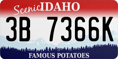 ID license plate 3B7366K