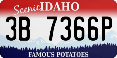 ID license plate 3B7366P