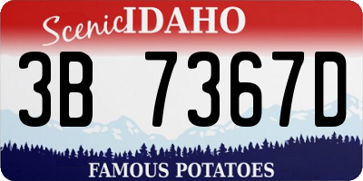ID license plate 3B7367D