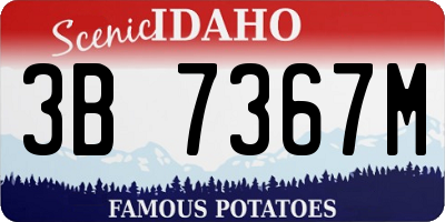 ID license plate 3B7367M