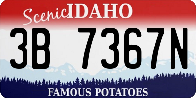ID license plate 3B7367N