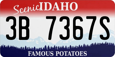 ID license plate 3B7367S
