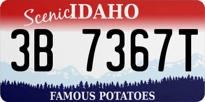 ID license plate 3B7367T