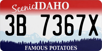 ID license plate 3B7367X