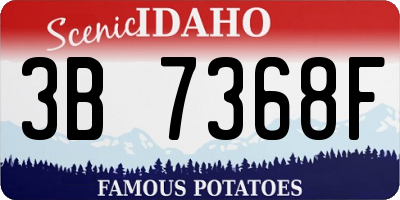 ID license plate 3B7368F